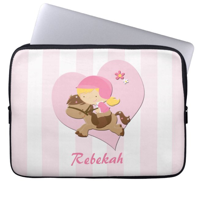 Randar för rosor för personligkärlekHorseriding Laptop Sleeve (Framsidan)