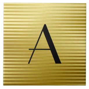 Randar för satäng för Monogramart déco guld- Kakelplatta