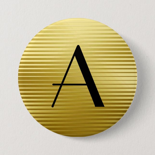 Randar för satäng för Monogramart déco guld- Knapp (Framsida)