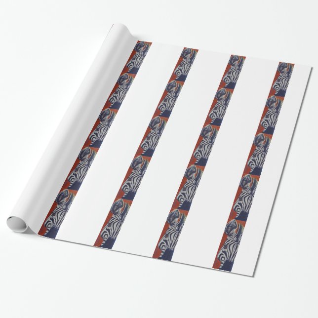 Randar för sebrazebrorafrikan presentpapper (Utrullad)