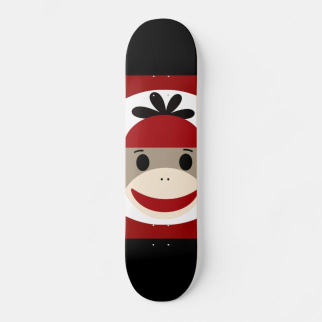 Randar för svart för kall sock monkeyBeaniehatt Skateboard Bräda 21,5 Cm (Framsida)