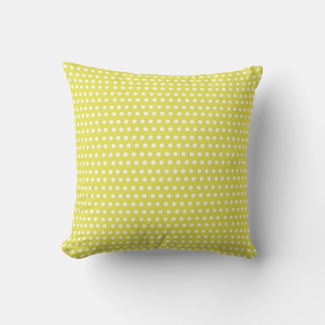 randar för vit för dubbelsidig grön vitpolka dots kudde (Framsida)