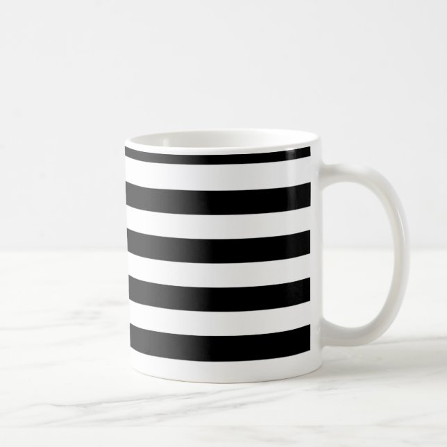 Randar för vit för PixDezines DIY färg justerbara Kaffemugg (Höger)