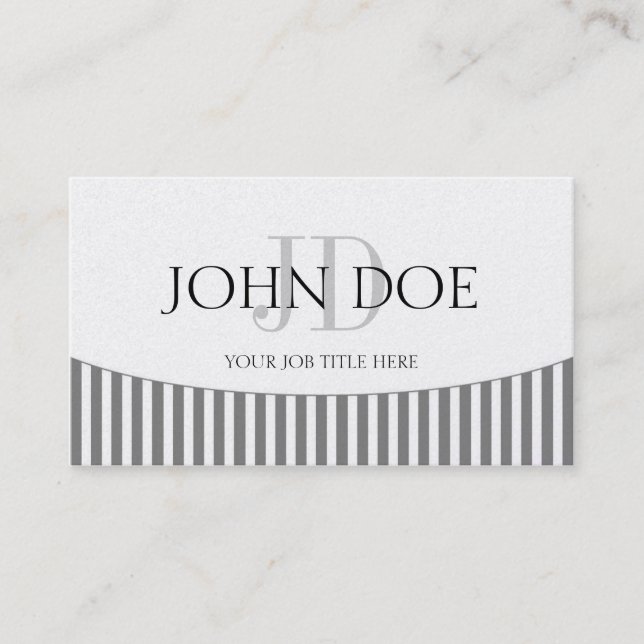 Randar för YourJobTitle Monogramgrå Visitkort (Framsida)