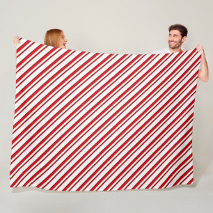 Randar, röd pepparmint och vit för candy cane fleecefilt