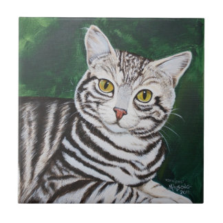Randar tabby katt kakelplatta