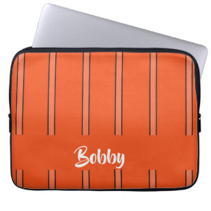 Randen Anpassad namnorange Laptop Fodral