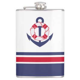 Randen Navy och Red Nautical Fickplunta