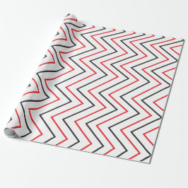 Ränder Black Red Chevron Lodrät Rand Mönster Presentpapper