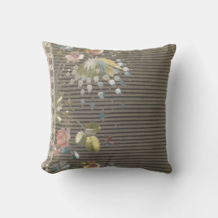 Ränder Blommig Vintage Elegant Brokad Spets Kuddbe Kudde