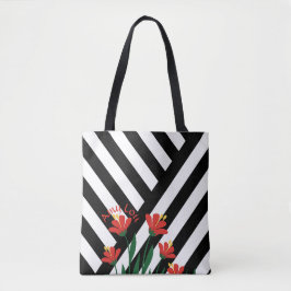 Ränder & blommor tygkasse