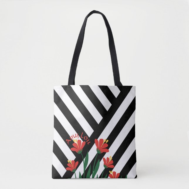 Ränder & blommor tygkasse (Framsida)