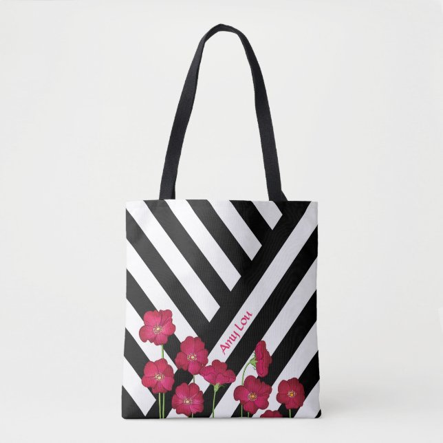 Ränder & blommor tygkasse (Framsida)
