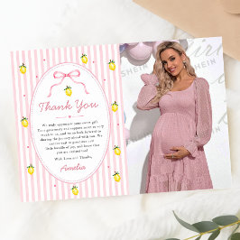 Ränder Citron Baby Shower Foto Tackkort