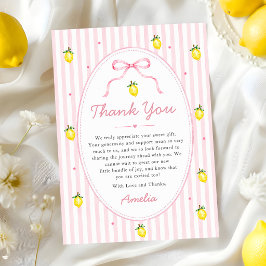 Ränder Citron Baby Shower Tacksamhetskort
