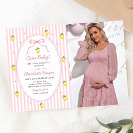 Ränder Citron Ciao Baby Baby Shower Foto Inbjudningar
