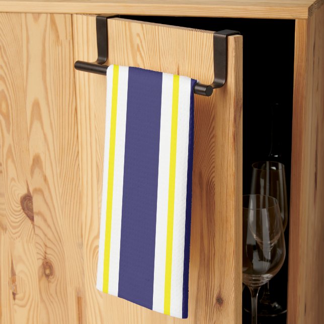 Ränder Gul Blå Röd Sommar Mönster Kökshandduk (Thirds Fold)