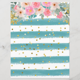 Ränder/Guld Konfetti Scrapbookpapper