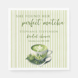 Ränder Hon Hittade Sin Perfekta Matcha Bröllopsfes Pappersservett