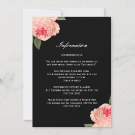 Ränder med korall peonie detalj kort