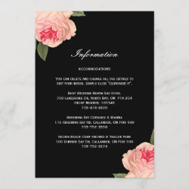 Ränder med korall peonie detalj kort