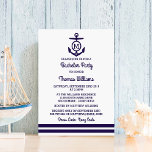 Ränder & Monogram Ankare Nautiska Sängkammarparty Inbjudningar<br><div class="desc">Dessa nautiska inbjudningskort med randigt ankare och monogram för möhippa kommer att bli det perfekta tillkännagivandet för alla blivande brudgummar! Designen har två nautiska blåa ränder med ett sött ankare med monogram. Dessa inbjudningar kan anpassas för ditt speciella tillfälle och kommer att bli ett perfekt tillkännagivande för alla nautiska strandbröllop,...</div>