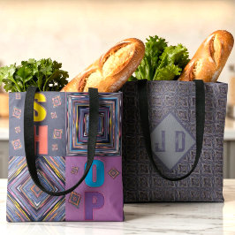 Ränder Och Diamanter Färgglatt Monogram Tygkasse
