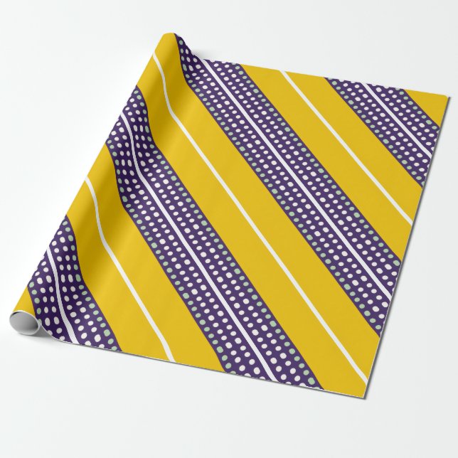 Ränder och prickar presentpapper (Utrullad)