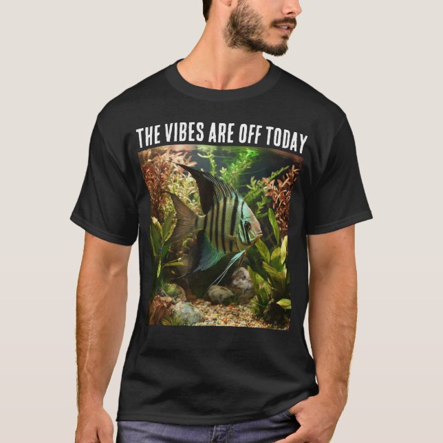 Randig altum kejsarfisk i hemaquarium t shirt (Framsida)