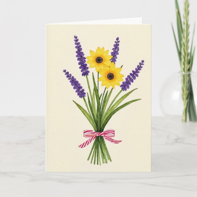 Randig band blommig kort (Framsida)