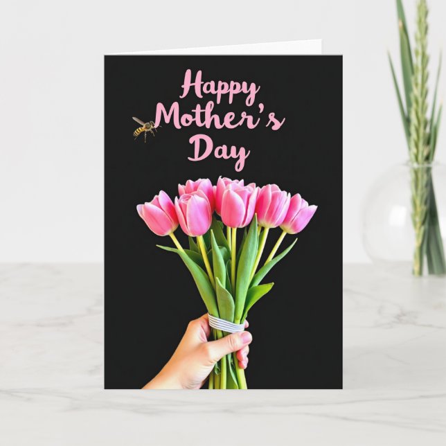 Randig band blommor kort (Framsida)