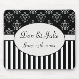 Randig barock för svart & för vit musmatta