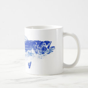 randig bas för blått kaffemugg