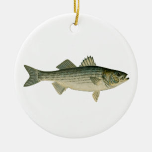 Randig bas- logotyp julgransprydnad keramik