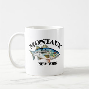 Randig Bas Montauk New York Surfcasting Fiskare Kaffemugg