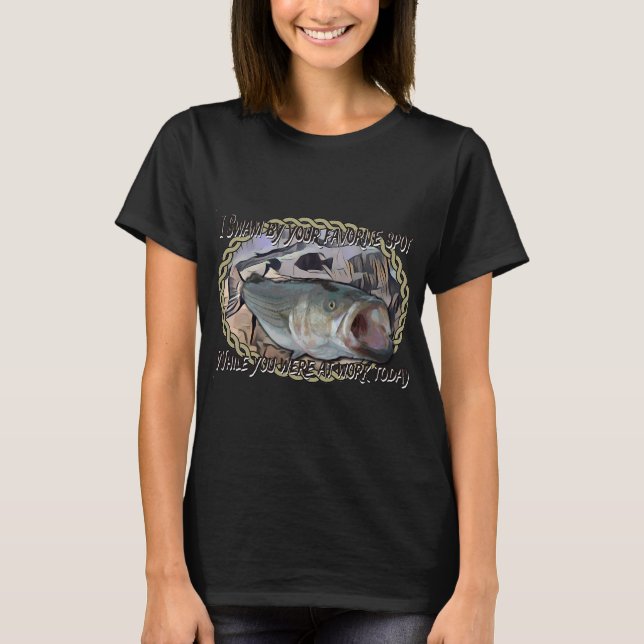 Randig Bas som Simmade Förbi Idag T Shirt (Framsida)
