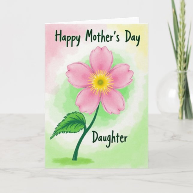 Randig Blommig Dottern Dagkort Kort (Framsida)