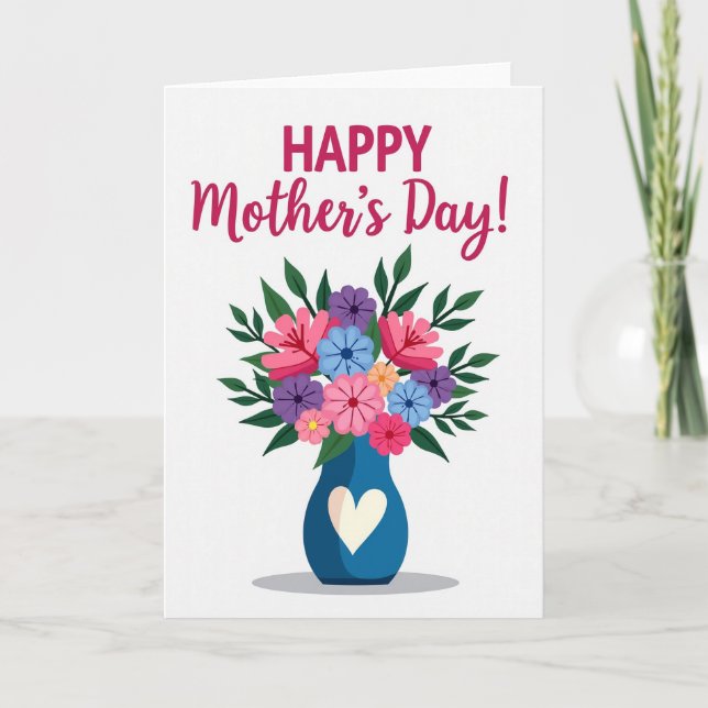 Randig Blommig Glad Kort (Framsida)