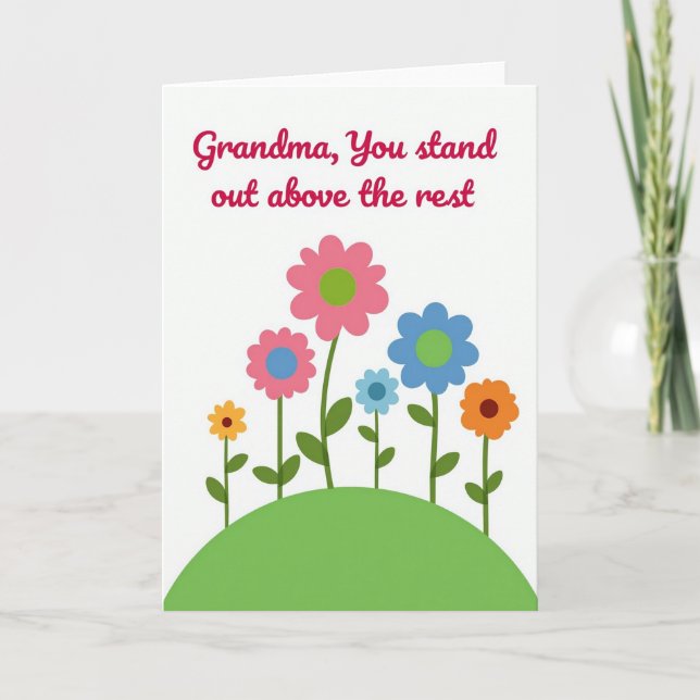 Randig blommig gratulationskort kort (Framsida)