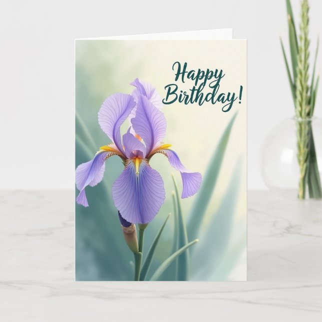Randig blommig konstkort kort (Framsida)