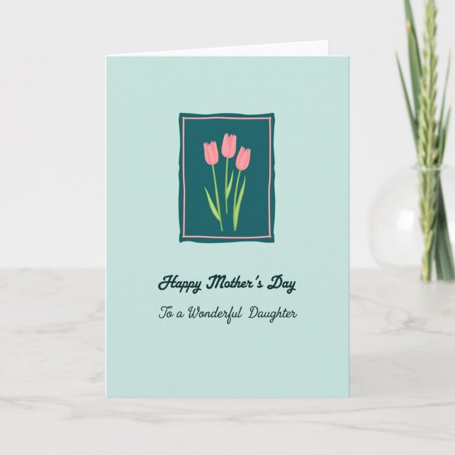 Randig Blomning Säsongskort Kort (Framsida)