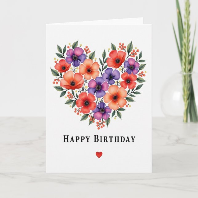 Randig Blomster Kärlekskort Kort (Framsida)