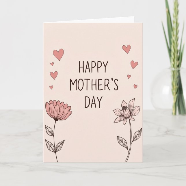 Randig Blomster Tacksamhetskort Kort (Framsida)