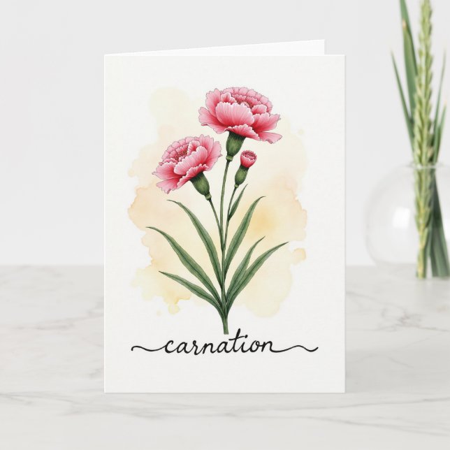 Randig blomsterkonstkort kort (Framsida)