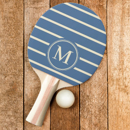 Randig capri med monogram i blått pingisracket