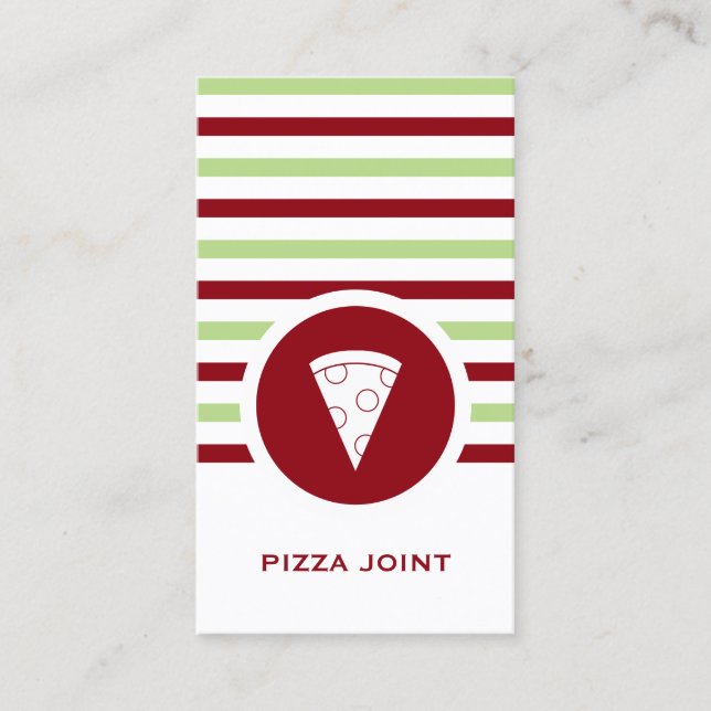 Randig Chic Pizzeria Visitkort (Framsida)