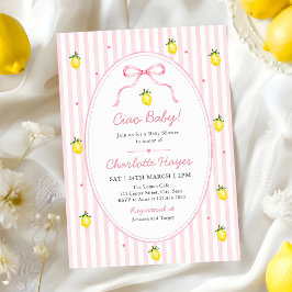 Randig citron Ciao Baby Baby Shower Inbjudan