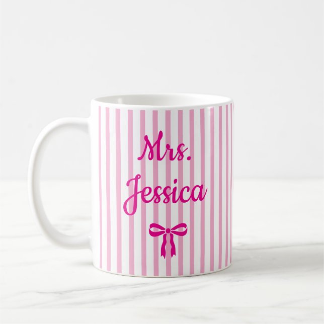 Randig Coquette Anpassade Lärare Tacksamhetspresen Kaffemugg (Vänster)