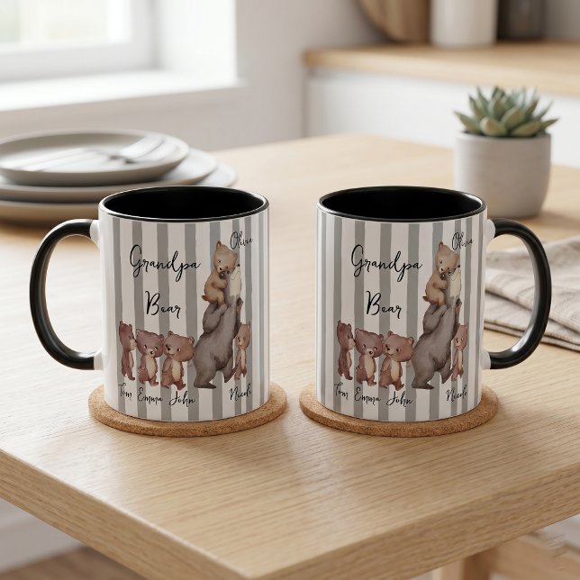 Randig Daddy Bear Fars Dag-present Till Pappa Mugg (Skapare uppladdad)