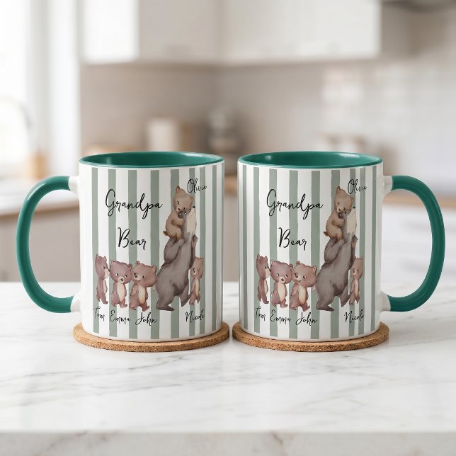 Randig Daddy Bear Fars Dagsk gift till pappa Mugg (Skapare uppladdad)